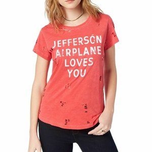 Lucky Brand Jefferson Airplane Distressed Graphic Tee Size M